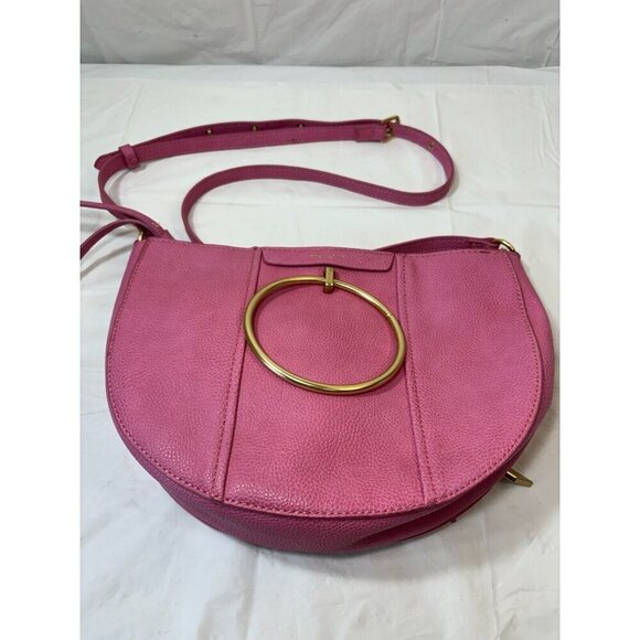 Foley & Corinna Rose Pink Faux Leather Limelight City Crescent Handbag - Picture 12 of 14